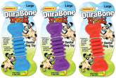 Ruffin'It 80505 Dog Toy, L, Durabone, Blue/Purple/Red